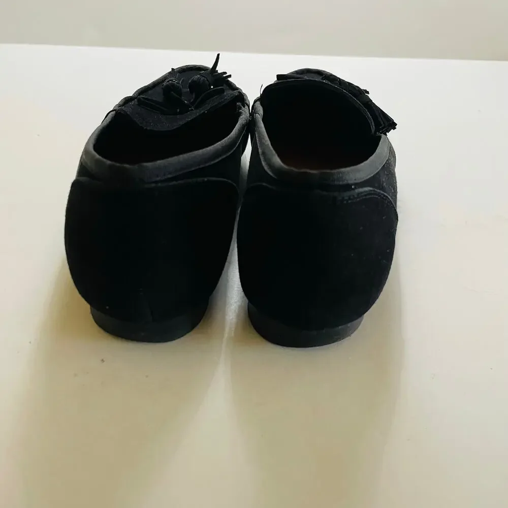 Office London Retro Black Leather Suede Loafers Size 39